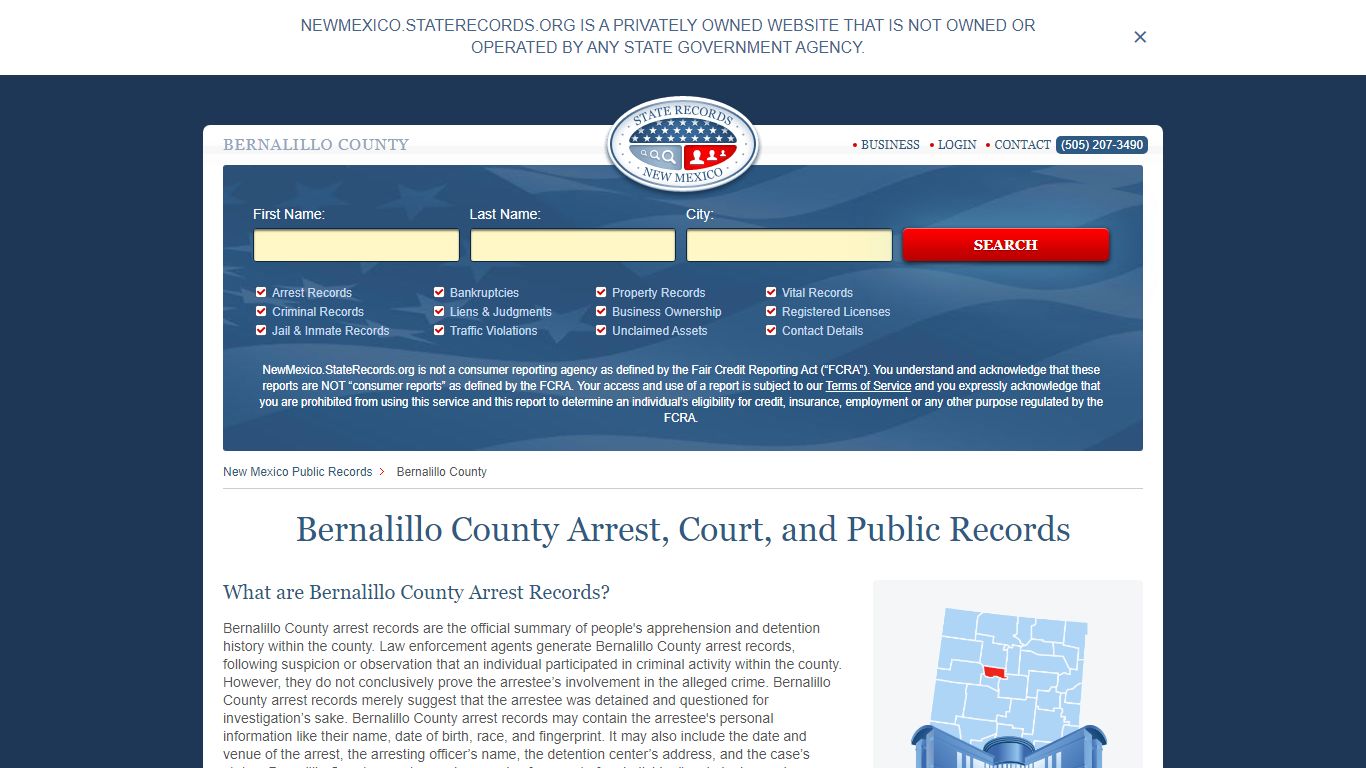 Bernalillo County Arrest, Court, and Public Records