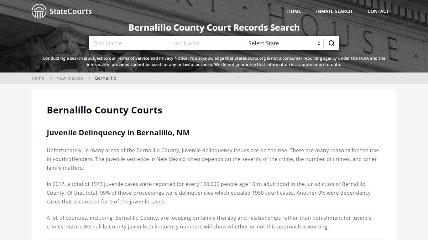 Bernalillo County, NM Courts - Records & Cases - StateCourts